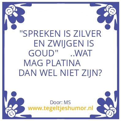 Tegeltje: P L A T I N A