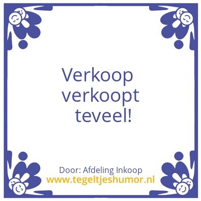 Tegeltje: Verkoop