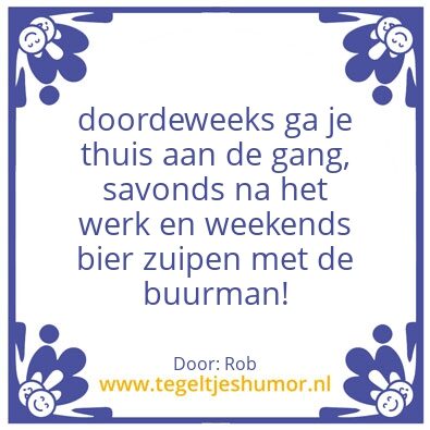 Tegeltje: Bier zuipen