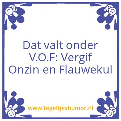 Tegeltje: vof