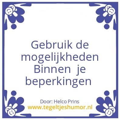 Tegeltje: Mogelijkheden