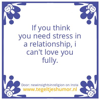 Tegeltje: I Hate Stress.