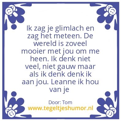 Tegeltje: Leanne