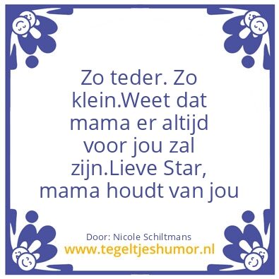 Tegeltje: lieve Star