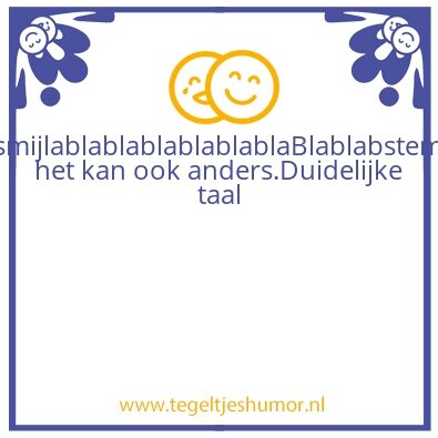 Tegeltje: Duidelijke taal