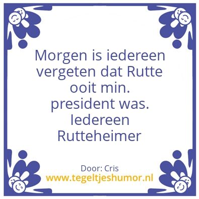 Tegeltje: Rutte