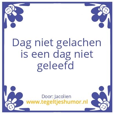 Tegeltje: Gelachen