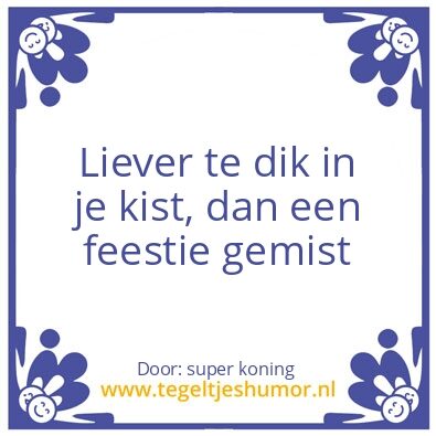 Tegeltje: feest