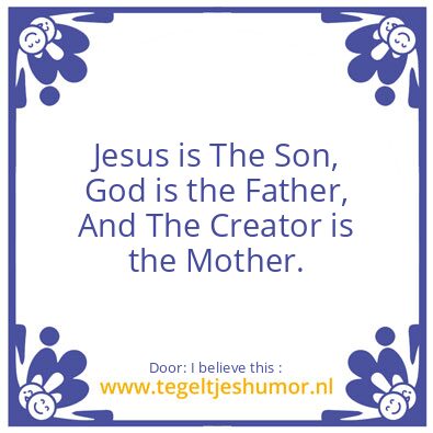 Tegeltje: Jesus is The Son,