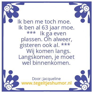 Tegeltje: Eten en drinken