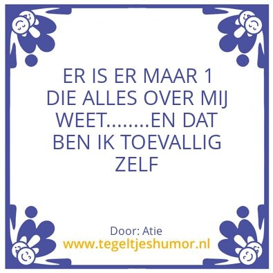 Tegeltje: Alleen ik