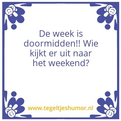 Tegeltje: woensdag