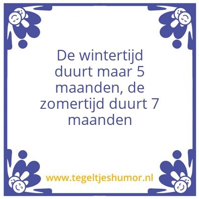 Tegeltje: Wintertijd