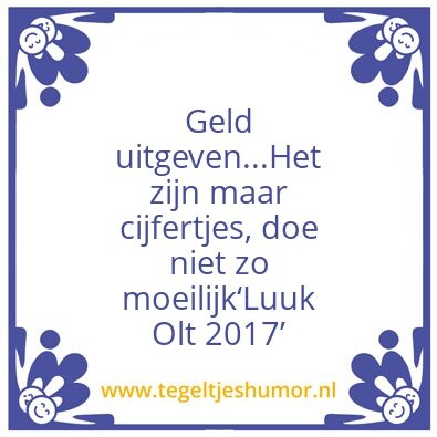 Tegeltje: Geld Uitgeven