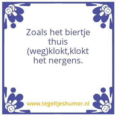 Tegeltje: Buitendrinker