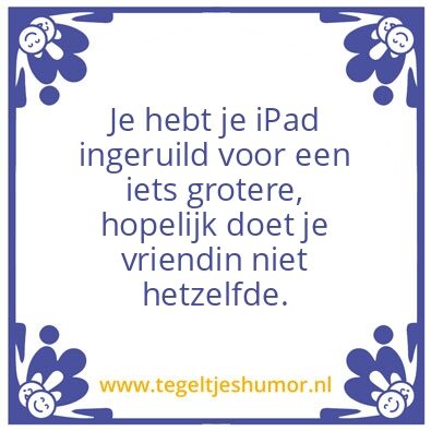 Tegeltje: Ipad