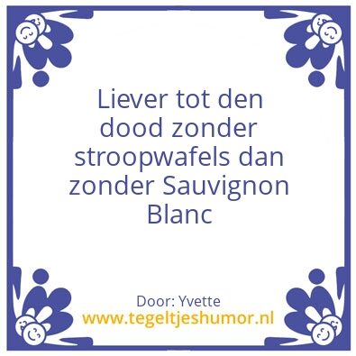 Tegeltje: Sauvignon