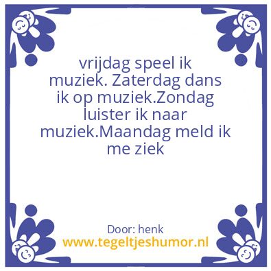 Tegeltje: muziek