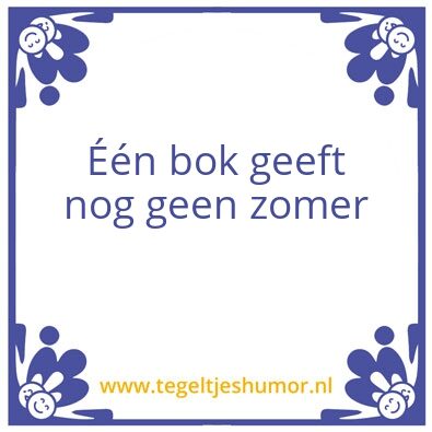 Tegeltje: bok