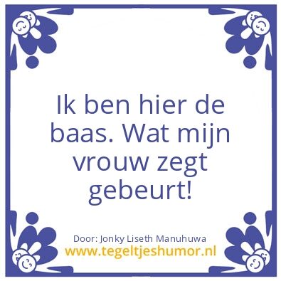 Tegeltje: Baas