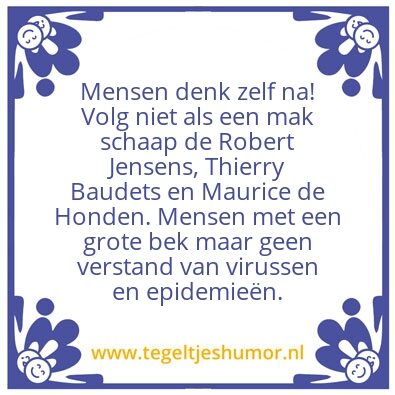 Tegeltje: Mensen denk na