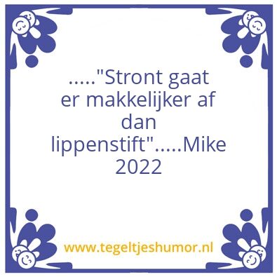 Tegeltje: Stront & Lippenstift
