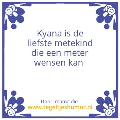 Tegeltje: metekind