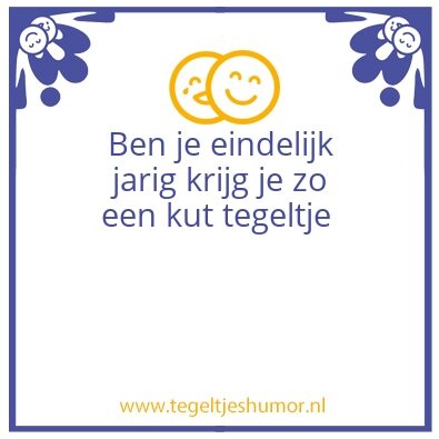 Tegeltje: Jarig