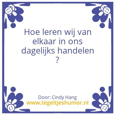 Tegeltje: Vraag van de week