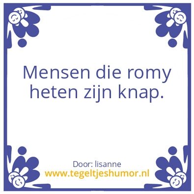 Tegeltje: romy