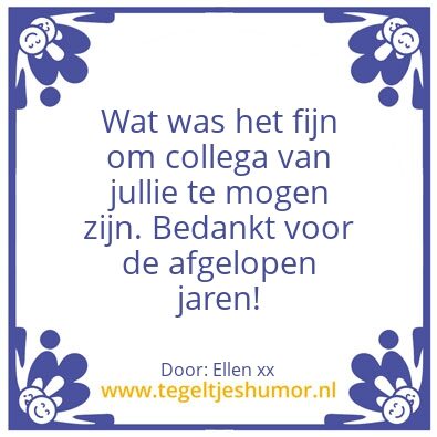Tegeltje: Afscheid