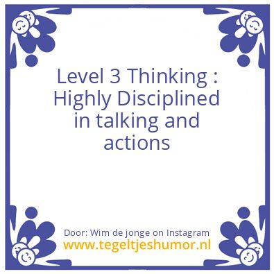 Tegeltje: Level 3 Thinking