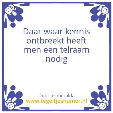 Tegeltje: kennis