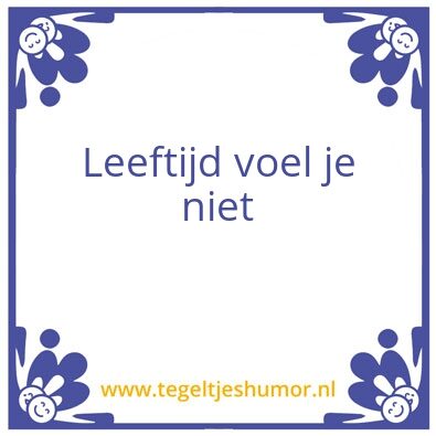 Tegeltje: Leeftijd