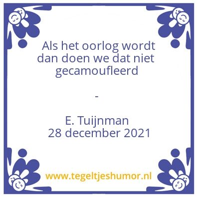 Tegeltje: Gecamoufleerd