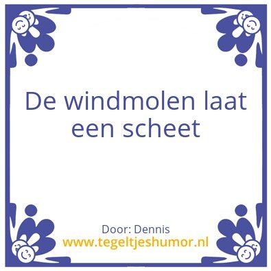 Tegeltje: Wind scheet