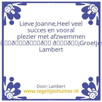 Tegeltje: afzwemmen