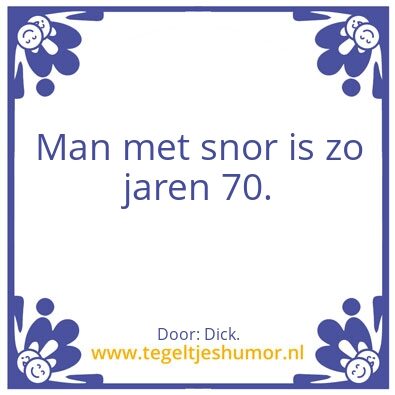Tegeltje: Snorretje