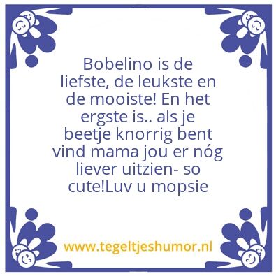 Tegeltje: Bobelino