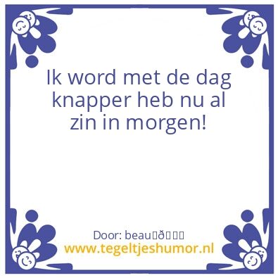 Tegeltje: knap