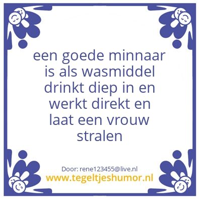 Tegeltje: goede minnaar
