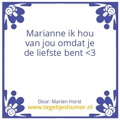 Tegeltje: Marianne