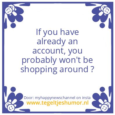 Tegeltje: Your Account, By A Vender !