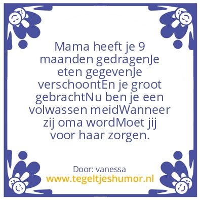 Tegeltje: liefde voor je mama