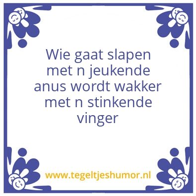 Tegeltje: Vieze vingers