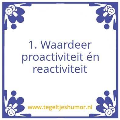 Tegeltje: Wendbare organisatie