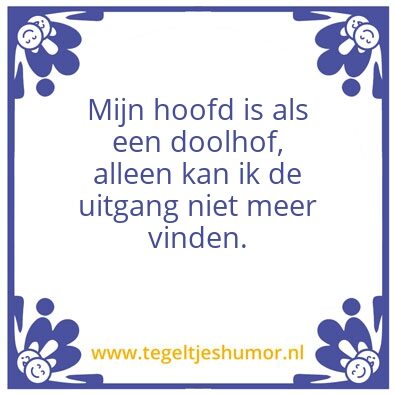 Tegeltje: Mijn hoofd