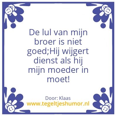 Tegeltje: Lul