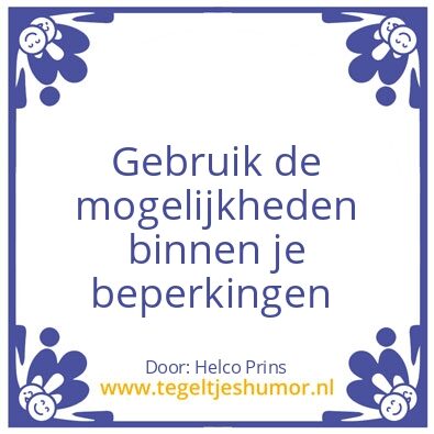 Tegeltje: Mogelijkheden