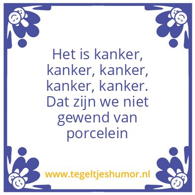 Tegeltje: Kankerservies